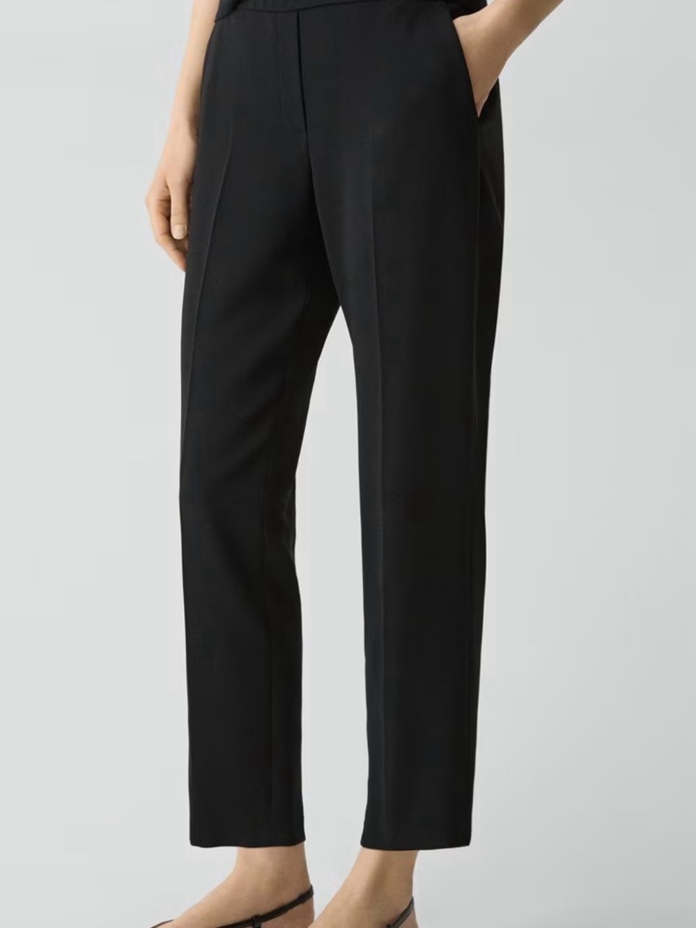 Theory Women's Straight-Leg Pull-On Pants in Black